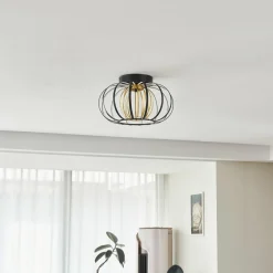 Lucande Plafonnier LED Birger, Ø 39cm, noir/or| Plafonniers Led|Plafonniers