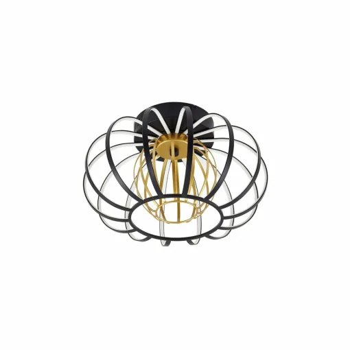 Lucande Plafonnier LED Birger, Ø 39cm, noir/or| Plafonniers Led|Plafonniers