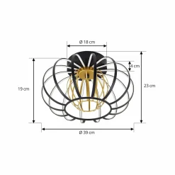 Lucande Plafonnier LED Birger, Ø 39cm, noir/or| Plafonniers Led|Plafonniers