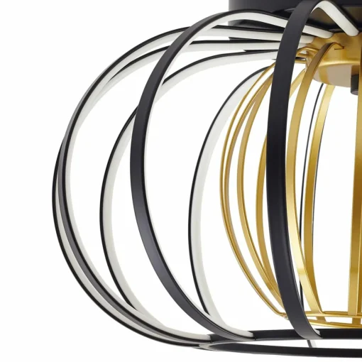 Lucande Plafonnier LED Birger, Ø 39cm, noir/or| Plafonniers Led|Plafonniers
