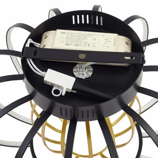 Lucande Plafonnier LED Birger, Ø 39cm, noir/or| Plafonniers Led|Plafonniers