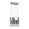 Lucande Plafonnier LED Korvitha, à 8 lampes, gris, verre| Suspensions Led|Suspensions