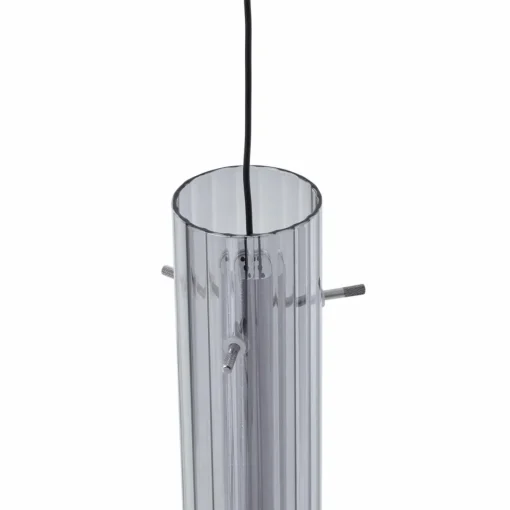 Lucande Plafonnier LED Korvitha, à 8 lampes, gris, verre| Suspensions Led|Suspensions
