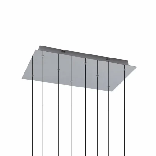 Lucande Plafonnier LED Korvitha, à 8 lampes, gris, verre| Suspensions Led|Suspensions