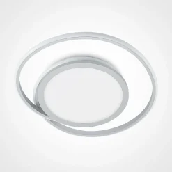 Lucande Plafonnier LED Noud, 49 cm, argent, aluminium, intensité variable| Plafonniers Led|Plafonniers