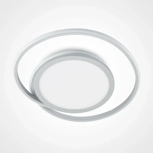Lucande Plafonnier LED Noud, 49 cm, argent, aluminium, intensité variable| Plafonniers Led|Plafonniers