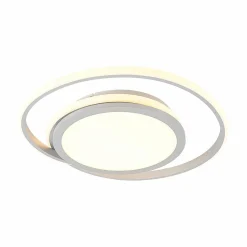 Lucande Plafonnier LED Noud, 49 cm, argent, aluminium, intensité variable| Plafonniers Led|Plafonniers