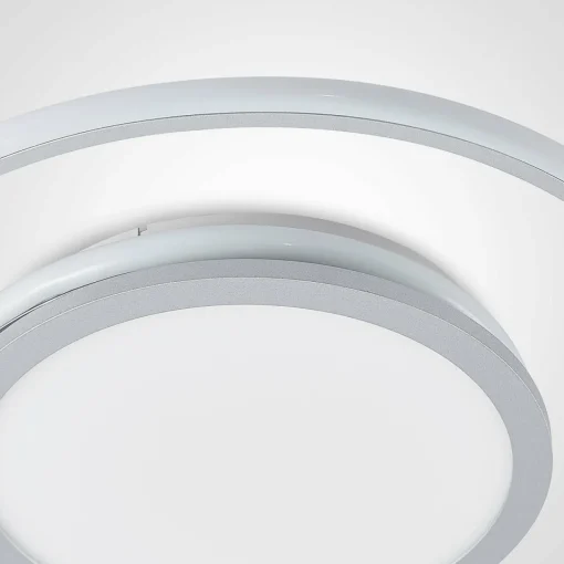 Lucande Plafonnier LED Noud, 49 cm, argent, aluminium, intensité variable| Plafonniers Led|Plafonniers