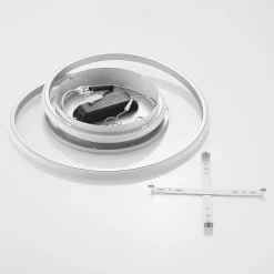 Lucande Plafonnier LED Noud, 49 cm, argent, aluminium, intensité variable| Plafonniers Led|Plafonniers