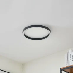 Lucande Plafonnier LED Rotundo, Ø 40 cm, noir, intensité variable| Plafonniers Led|Plafonniers