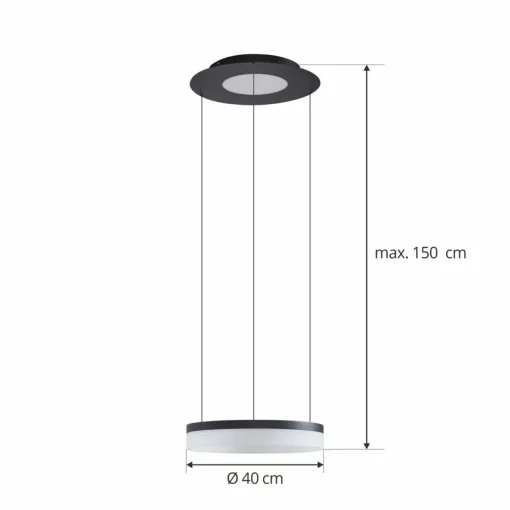 Lucande Smart Suspension LED Squillo noir Tuya RGBW CCT| Suspensions Led|Suspensions