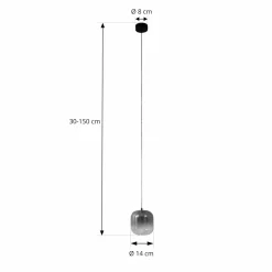 Lucande Suspension LED Avelina, Ø 14cm , 1 lampe. noir| Suspensions Led|Suspensions