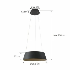 Lucande Suspension LED Belsar, noir, aluminium, CCT| Suspensions Led|Suspensions