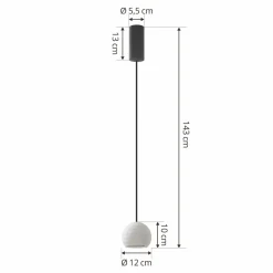 Lucande suspension LED Darkorin, blanc, encoches, plâtre, 12 cm| Suspensions Led|Suspensions