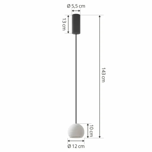 Lucande suspension LED Darkorin, blanc, encoches, plâtre, 12 cm| Suspensions Led|Suspensions
