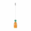Lucande Suspension LED Fay, orange/vert foncé, verre, Ø 15 cm| Suspensions Led|Suspensions