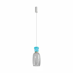 Lucande Suspension LED Fay, gris clair/bleu clair, verre, Ø 15 cm| Suspensions Led|Suspensions