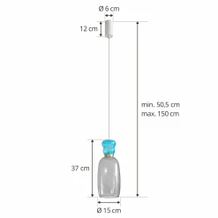 Lucande Suspension LED Fay, gris clair/bleu clair, verre, Ø 15 cm| Suspensions Led|Suspensions