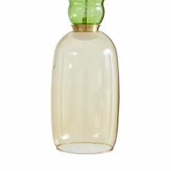 Lucande Suspension LED Fay, jaune/vert clair, verre, Ø 15 cm| Suspensions Led|Suspensions