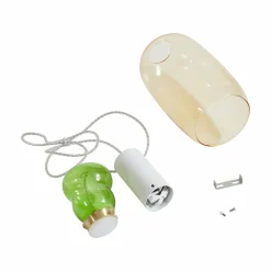 Lucande Suspension LED Fay, jaune/vert clair, verre, Ø 15 cm| Suspensions Led|Suspensions