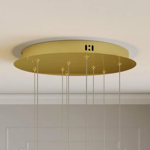 Lucande Suspension LED Hayley, Ø 40 cm, 9 lampes, or, verre| Suspensions Led|Suspensions