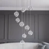 Lucande Suspension LED Hayley, Ø 40 cm, 9 lampes, chrome, verre| Suspensions Led|Suspensions