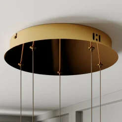 Lucande Suspension LED Hayley, Ø 30 cm, 5 lampes, or, verre| Suspensions Led|Suspensions