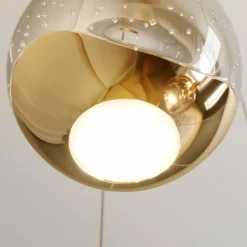 Lucande Suspension LED Hayley, Ø 30 cm, 5 lampes, or, verre| Suspensions Led|Suspensions
