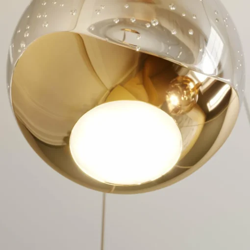 Lucande Suspension LED Hayley, Ø 30 cm, 5 lampes, or, verre| Suspensions Led|Suspensions