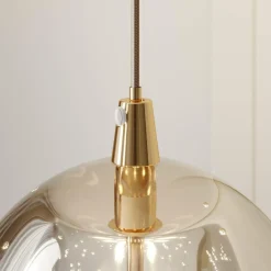 Lucande Suspension LED Hayley, Ø 30 cm, 5 lampes, or, verre| Suspensions Led|Suspensions
