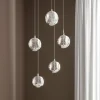 Lucande Suspension LED Hayley, Ø 30 cm, 5 lampes, chrome, verre| Suspensions Led|Suspensions
