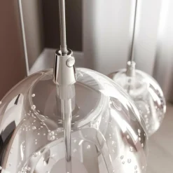 Lucande Suspension LED Hayley, Ø 30 cm, 5 lampes, chrome, verre| Suspensions Led|Suspensions