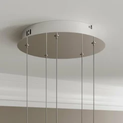 Lucande Suspension LED Hayley, Ø 30 cm, 5 lampes, chrome, verre| Suspensions Led|Suspensions