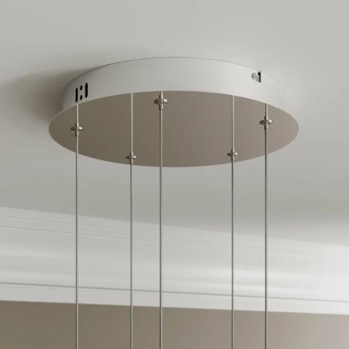 Lucande Suspension LED Hayley, Ø 30 cm, 5 lampes, chrome, verre| Suspensions Led|Suspensions