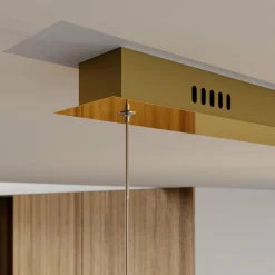Lucande Suspension LED Hayley, 96 cm, 5 lampes, or, verre| Suspensions Led|Suspensions
