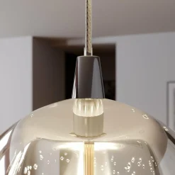 Lucande Suspension LED Hayley, 96 cm, à 5 lampes, chrome, verre| Suspensions Led|Suspensions