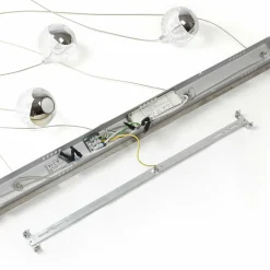 Lucande Suspension LED Hayley, 96 cm, à 5 lampes, chrome, verre| Suspensions Led|Suspensions