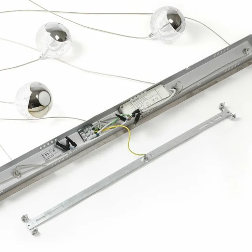 Lucande Suspension LED Hayley, 96 cm, à 5 lampes, chrome, verre| Suspensions Led|Suspensions