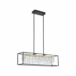 Lucande Suspension LED Kassi, noir, fer, intensité variable, 90 cm| Suspensions Led|Suspensions