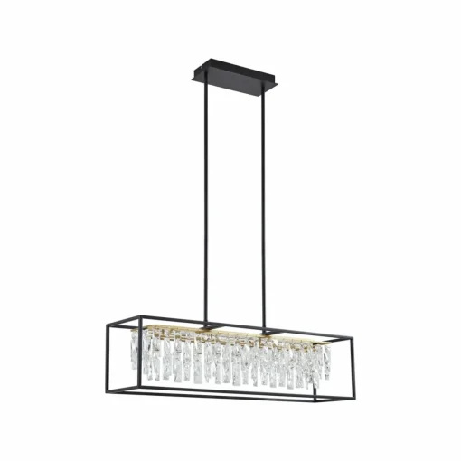 Lucande Suspension LED Kassi, noir, fer, intensité variable, 90 cm| Suspensions Led|Suspensions