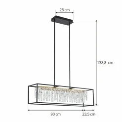 Lucande Suspension LED Kassi, noir, fer, intensité variable, 90 cm| Suspensions Led|Suspensions