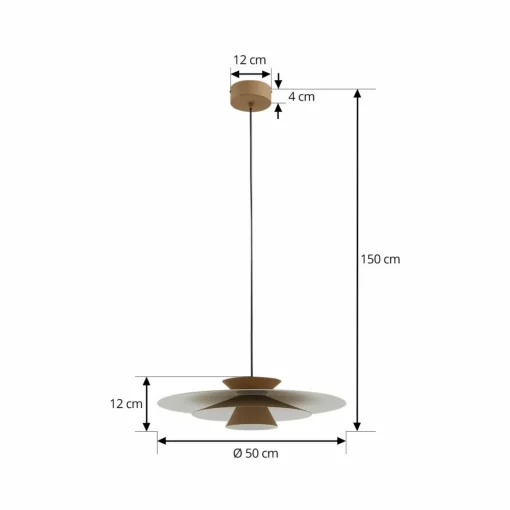 Lucande suspension LED Livie, beige, aluminium, Ø 50 cm| Suspensions Led|Suspensions