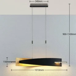 Lucande Suspension LED Marija, 101 cm, noir, métal| Suspensions Led|Suspensions