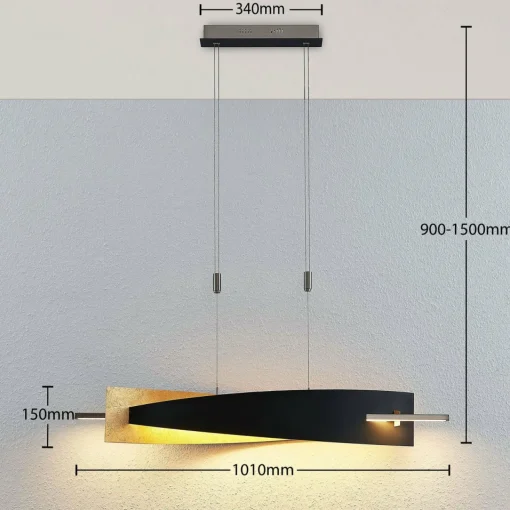 Lucande Suspension LED Marija, 101 cm, noir, métal| Suspensions Led|Suspensions