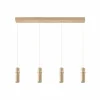 Lucande Suspension LED Nojus, 4 lampes, bois, up/down, 95 cm| Suspensions Led|Suspensions