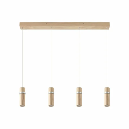 Lucande Suspension LED Nojus, 4 lampes, bois, up/down, 95 cm| Suspensions Led|Suspensions