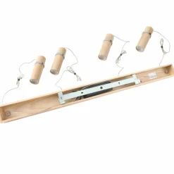Lucande Suspension LED Nojus, 4 lampes, bois, up/down, 95 cm| Suspensions Led|Suspensions