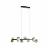 Lucande Suspension LED Pallo, 7 lampes, noir/or, verre| Suspensions Led|Suspensions