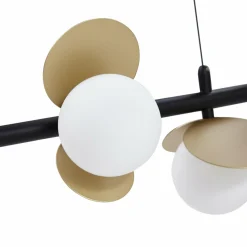 Lucande Suspension LED Pallo, 7 lampes, noir/or, verre| Suspensions Led|Suspensions