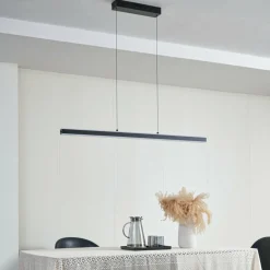 Lucande Suspension LED Pendolo, noir, aluminium, 120 cm| Suspensions Led|Suspensions